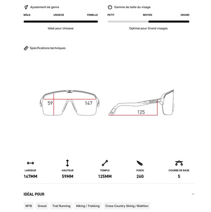 Gafas RUDY PROJECT SPINSHIELD AIR Blanco Lentes IMPACTX™ Fotocromático Láser Morado