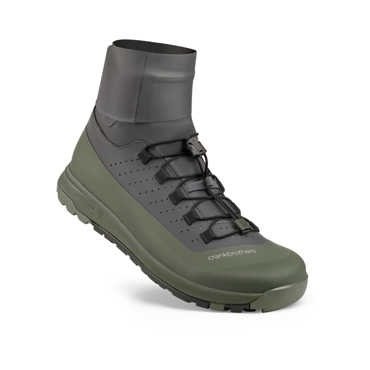 Zapatillas MTB CRANKBROTHERS STAMP TRAIL SPEEDLACE SEAL gris/verde - vista de tres cuartos