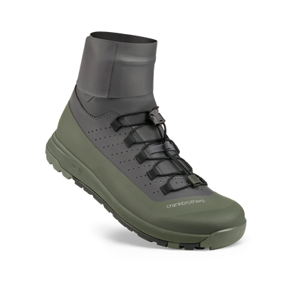 Zapatillas MTB CRANKBROTHERS STAMP TRAIL SPEEDLACE SEAL gris/verde - vista de tres cuartos