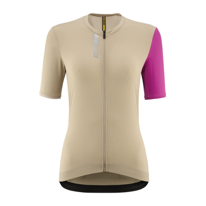 Maillot MAVIC ESSENTIAL Mangas Cortas Mujer Beige/Fuschia