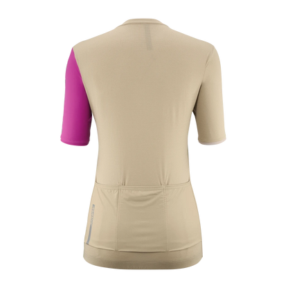 Maillot MAVIC ESSENTIAL Mangas Cortas Mujer Beige/Fuschia