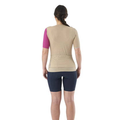 Maillot MAVIC ESSENTIAL Mangas Cortas Mujer Beige/Fuschia