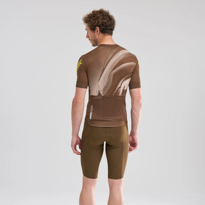Maillot MAVIC AKSIUM GRAPHIC Mangas Cortas Beige/Marrón