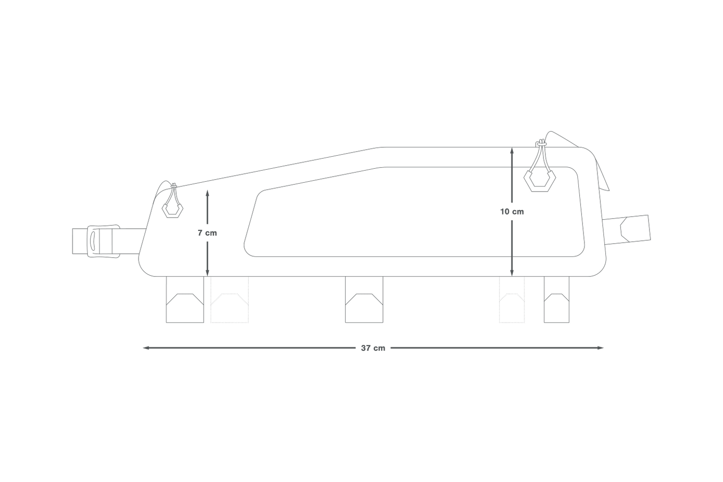 Bolsa de transporte APIDURA BACKCOUNTRY LONG TOP TUBE PACK 1.8 L Negro Gris