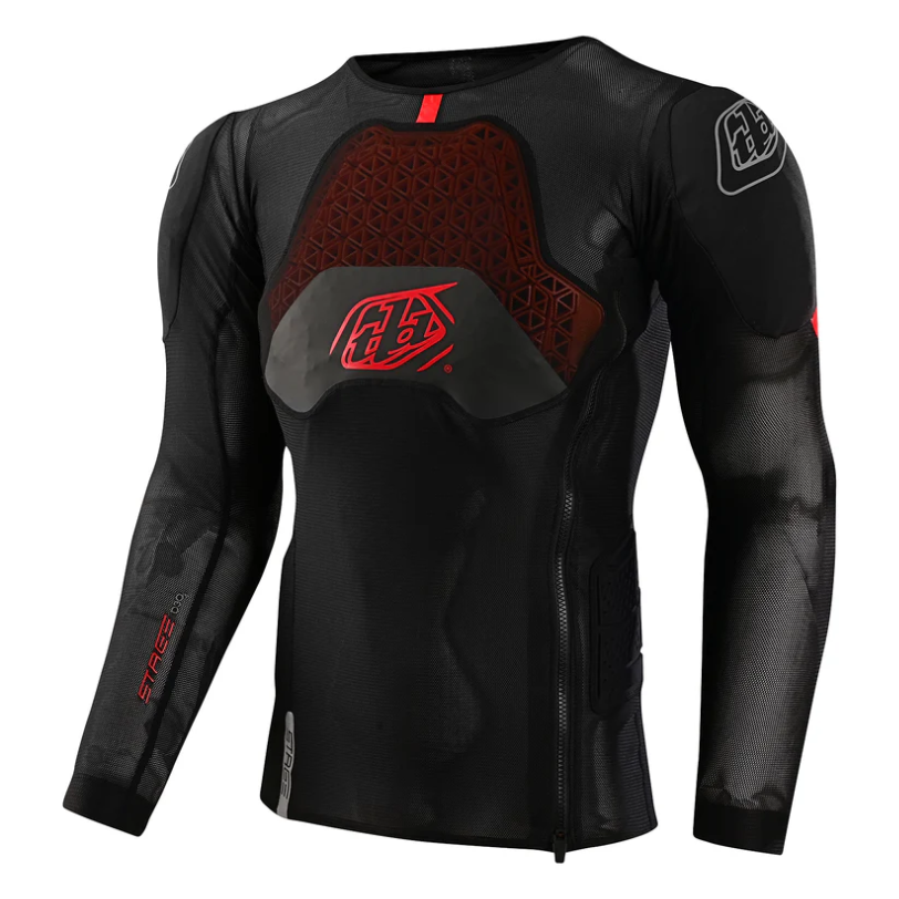 TROY LEE DESIGNS STAGE GHOST D3O Camiseta Protectora Manga Larga Negra