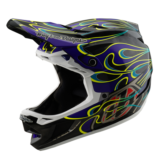 CASCO MTB Troy Lee Design D4 CARBON MIPS Drip Negro/Morado
