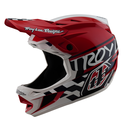 CASCO MTB Troy Lee Design D4 POLYACRYLITE FIFTY 50 Blanco/Rojo