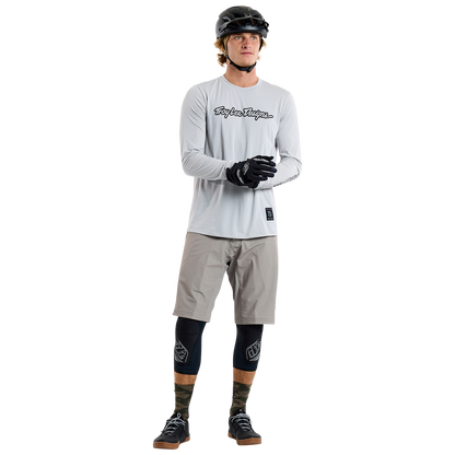 Maillot TROY LEE DESIGNS SKYLINE RIDE TEE SIGNATURE Mangas Largas Gris