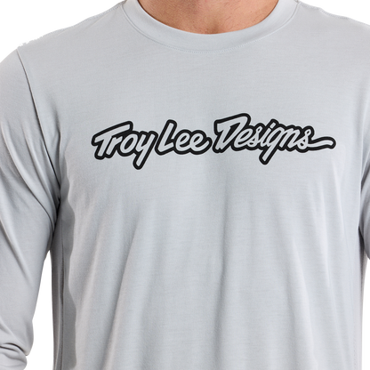 Maillot TROY LEE DESIGNS SKYLINE RIDE TEE SIGNATURE Mangas Largas Gris