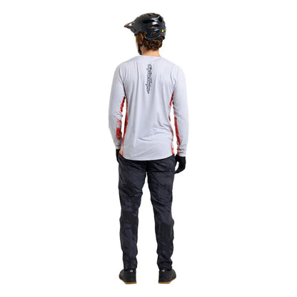 Maillot TROY LEE DESIGNS SKYLINE Mangas Largas Blanco/Rojo