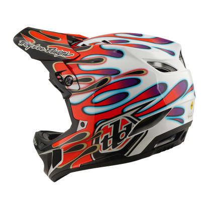 Casco de MTB TROY LEE DESIGNS D4 COMPOSITE MIPS OVERSPRAY Blanco/Rojo