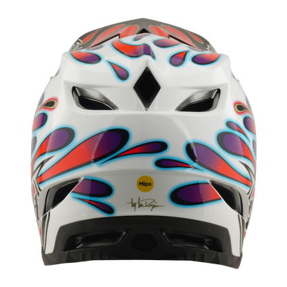 Casco de MTB TROY LEE DESIGNS D4 COMPOSITE MIPS OVERSPRAY Blanco/Rojo