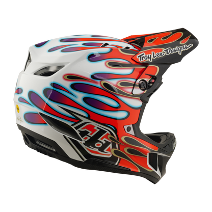Casco de MTB TROY LEE DESIGNS D4 COMPOSITE MIPS OVERSPRAY Blanco/Rojo