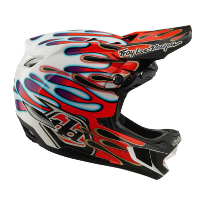 Casco de MTB TROY LEE DESIGNS D4 COMPOSITE MIPS OVERSPRAY Blanco/Rojo