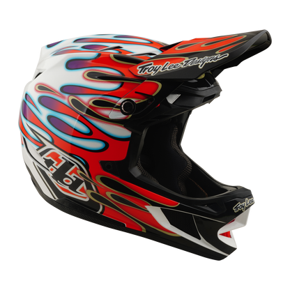 Casco de MTB TROY LEE DESIGNS D4 COMPOSITE MIPS OVERSPRAY Blanco/Rojo