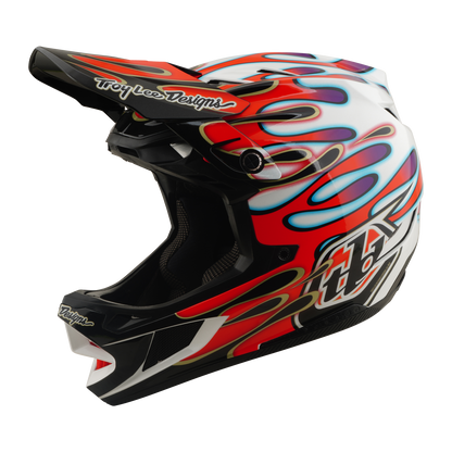 Casco de MTB TROY LEE DESIGNS D4 COMPOSITE MIPS OVERSPRAY Blanco/Rojo