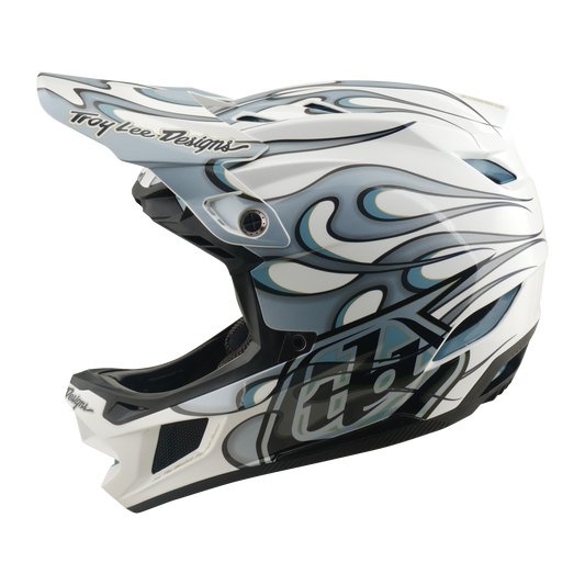 Casco MTB TROY LEE DESIGNS D4 COMPOSITE MIPS TORCHED Blanco/Plata