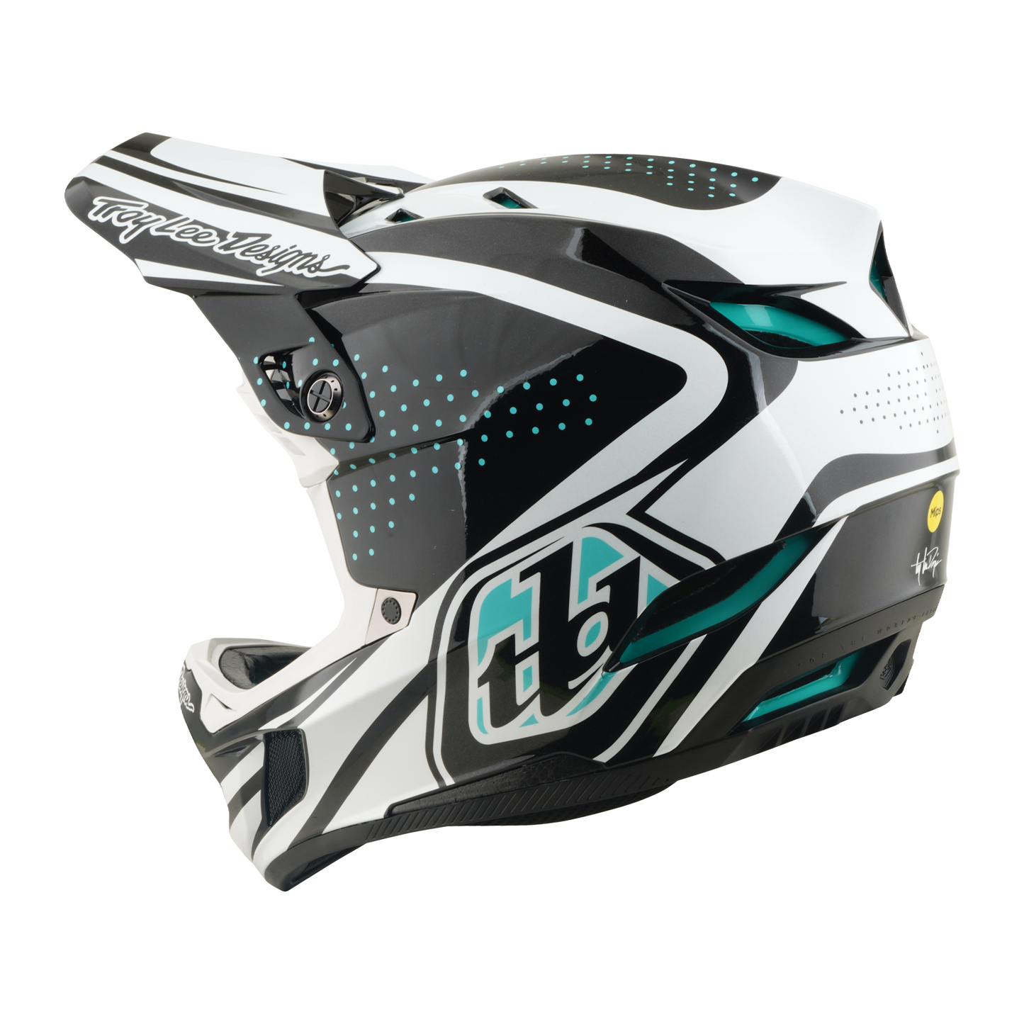 TROY LEE DESIGNS D4 POLYACRYLITE MIPS THE LINE Casco MTB Carbón/Blanco