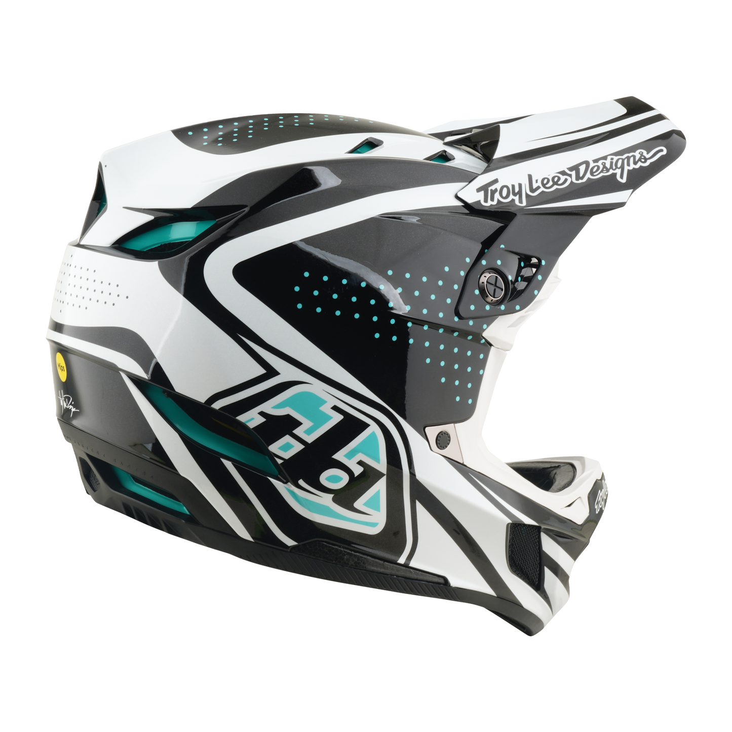TROY LEE DESIGNS D4 POLYACRYLITE MIPS THE LINE Casco MTB Carbón/Blanco
