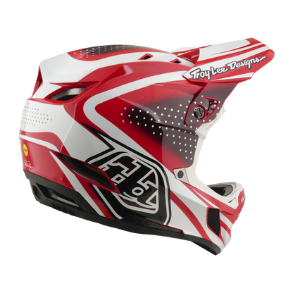 Casco MTB TROY LEE DESIGNS D4 POLYACRYLITE MIPS THE LINE Rojo/Blanco