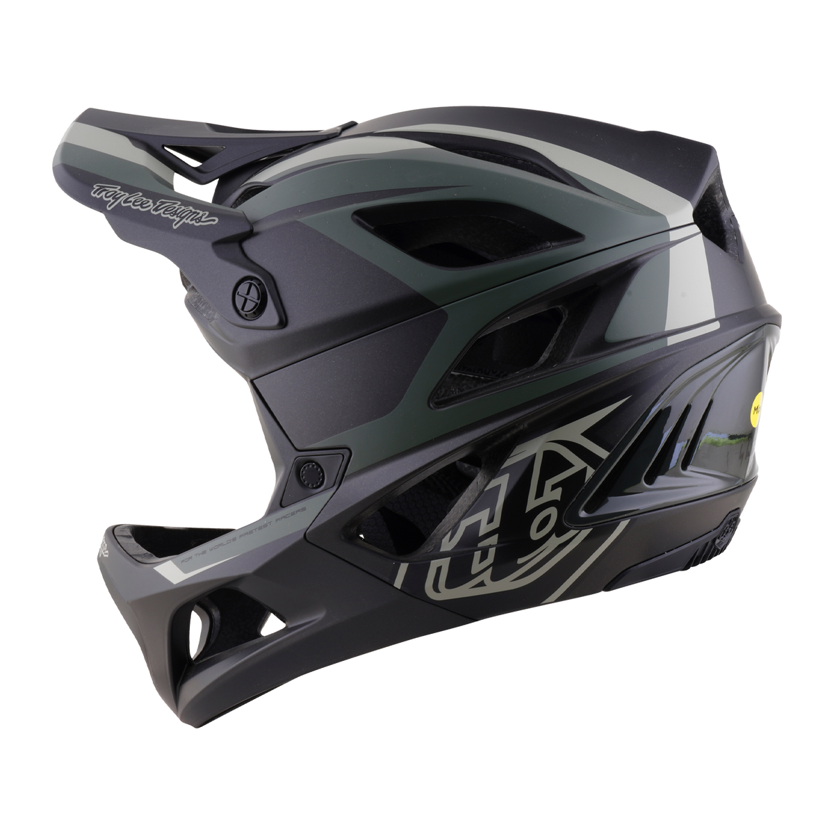 Casco de MTB TROY LEE DESIGNS STAGE 2 HIGH VIZ caqui/gris carbón