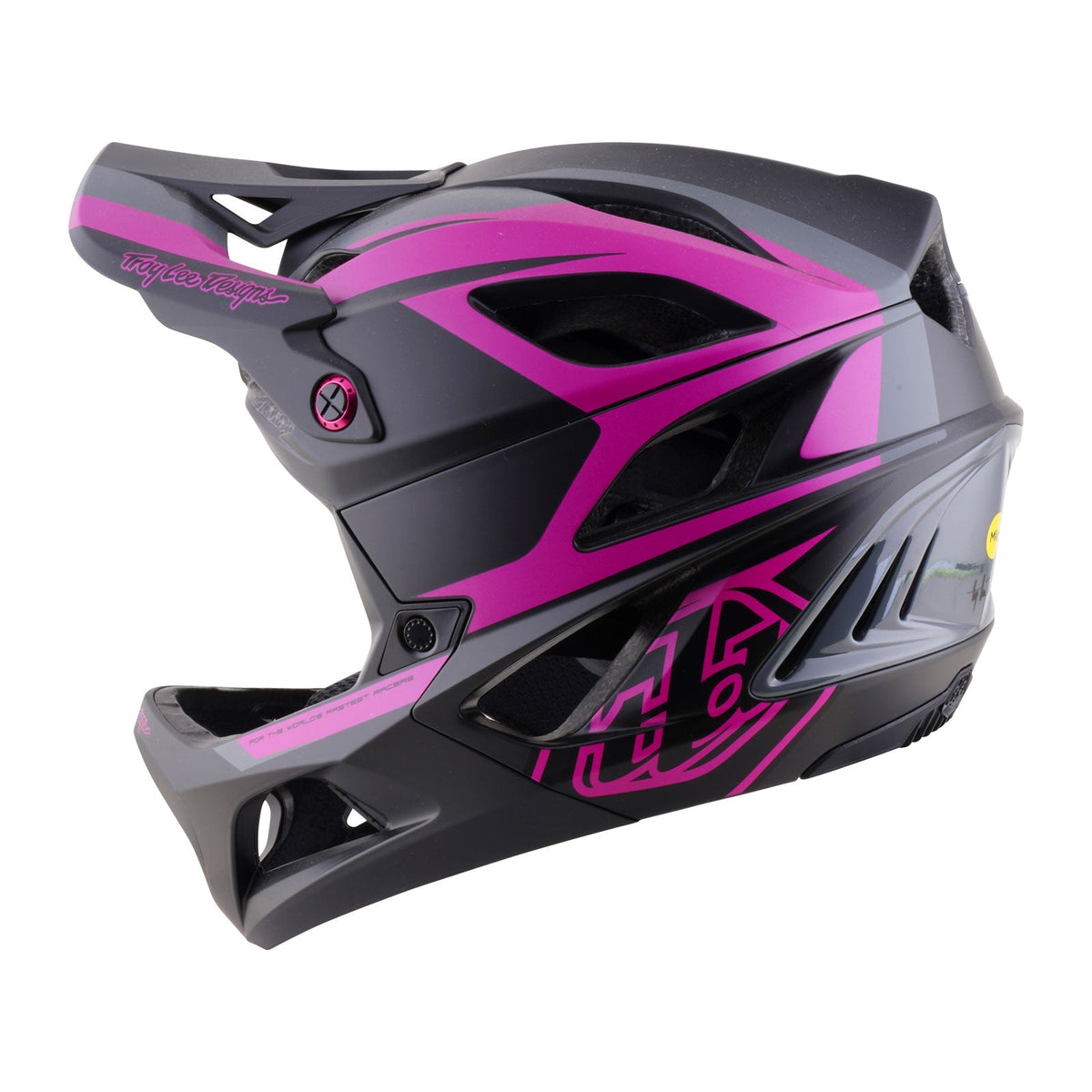 Casco de MTB TROY LEE DESIGNS STAGE 2 HIGH VIZ gris/fucsia neón