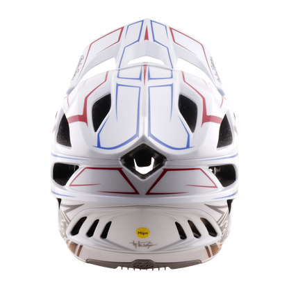 Casco MTB TROY LEE DESIGNS STAGE STUNT PINSTRIPE Blanco