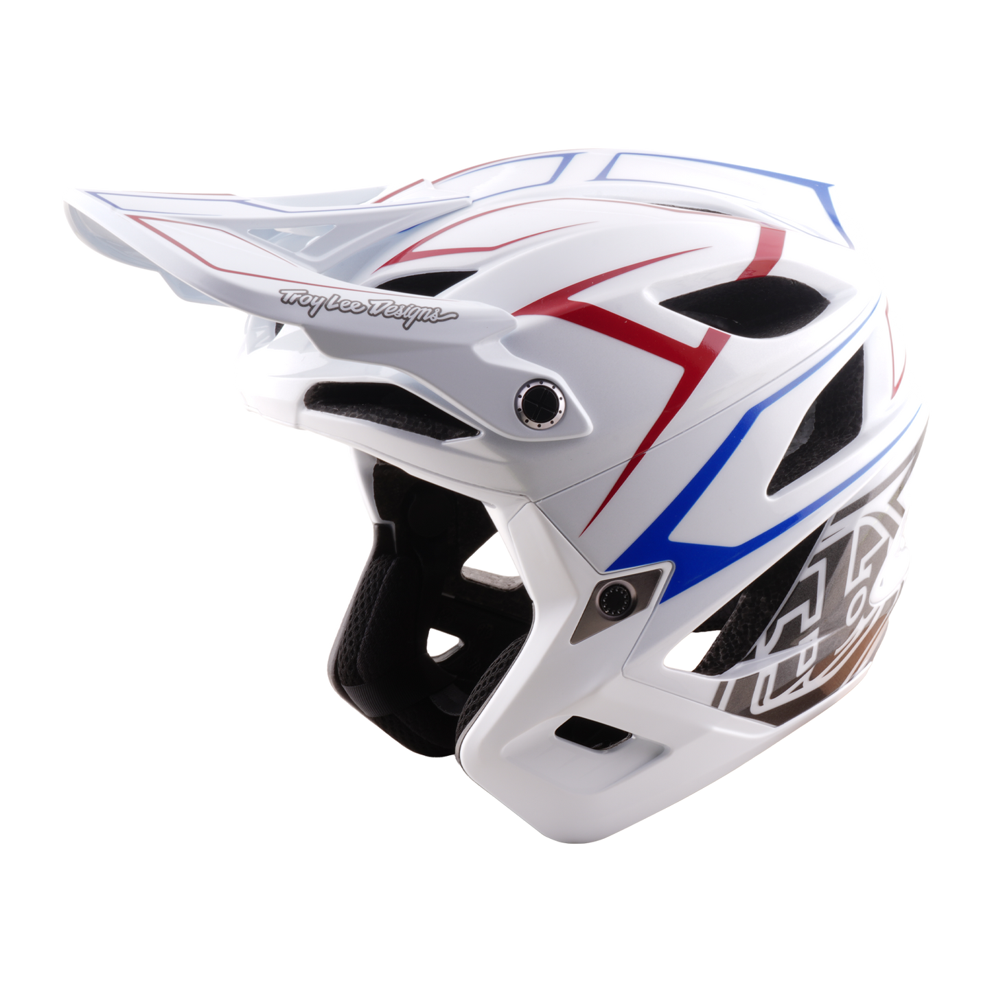 Casco MTB TROY LEE DESIGNS STAGE STUNT PINSTRIPE Blanco