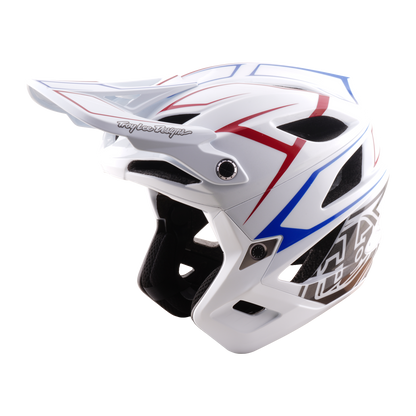 Casco MTB TROY LEE DESIGNS STAGE STUNT PINSTRIPE Blanco
