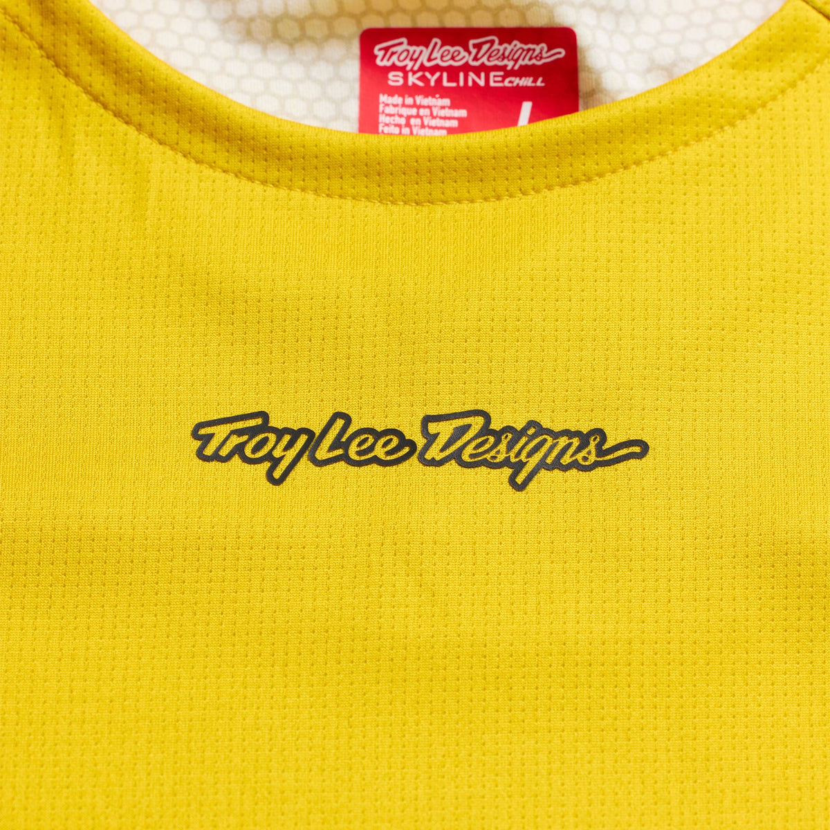 Maillot de manga larga TROY LEE DESIGNS SKYLINE CHILL SWITCHBACK amarillo ácido
