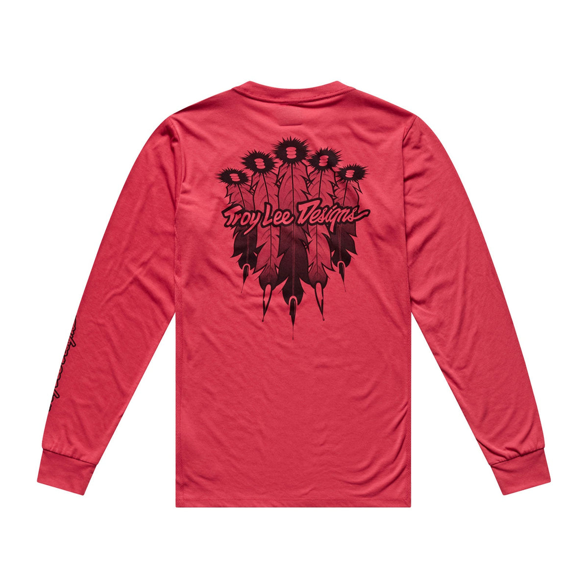 Maillot de manga larga TROY LEE DESIGNS SKYLINE RIDE FEATHERED en rojo brasa