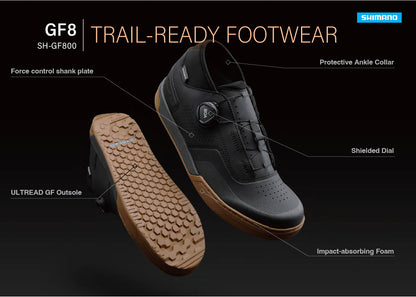 Zapatillas de MTB SHIMANO GF800 Negro/Ámbar