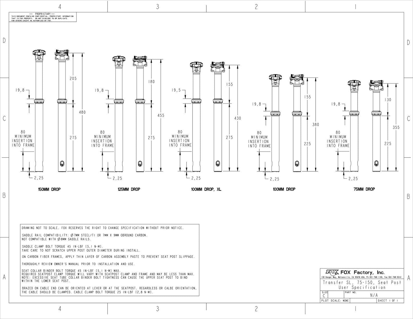 FOX RACING SHOX TRANSFER SL FACTORY 2025 Tija Telescópica