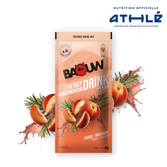 BAOUW ISOTONIC Bebida Energética (45g) Melocotón/Rosmillo