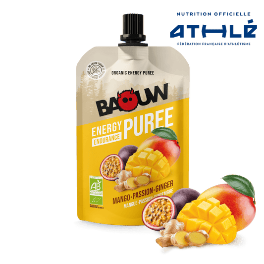 BAOUW Receta Ecológica Puré Energético de Mango/Pasión/Jengibre (90g)