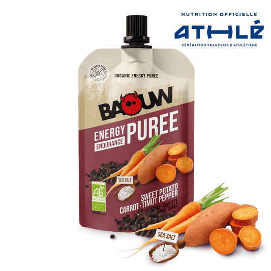 BAOUW Puré Energético Ecológico Receta Sabrosa Boniato/Aroga/Pimienta (90g)