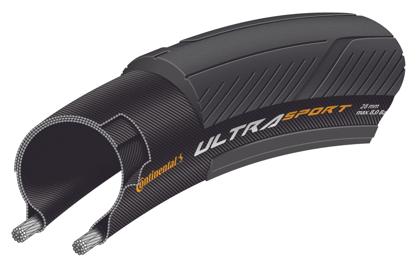 Neumático CONTINENTAL ULTRA SPORT III 700x28c TubeType Black