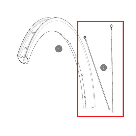 Kit de 12 radios delanteros y traseros MAVIC ALLROAD SL Carbon 278mm