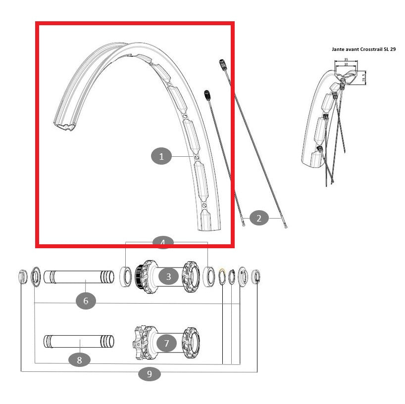Kit Rueda Delantera MAVIC ECROSSTRAIL SL 29