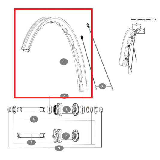 Kit Rueda Delantera MAVIC ECROSSTRAIL SL 29