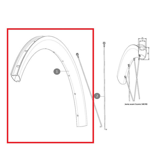 Llanta trasera MAVIC COSMIC S40 RB