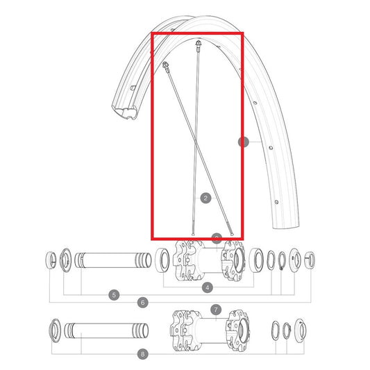 KIT DE 12 RADIOS DELANTEROS Y TRASEROS MAVIC CROSSMAX ELITE CARBON 29'' REDONDOS 290MM + TETÓN DE ACERO NEGRO