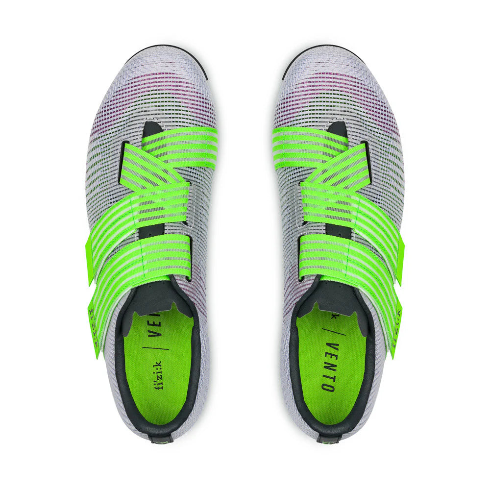 Zapatillas de carretera FIZIK VENTO POWERSTRAP R2 moradas/verdes