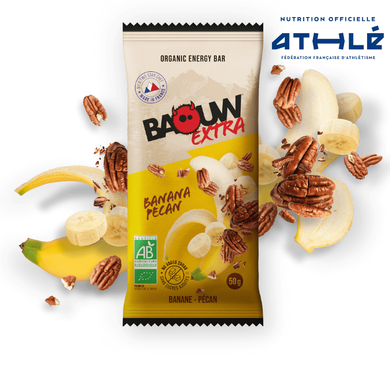 BAOUW BIO EXTRA Barrita energética de plátano y nueces (50g)