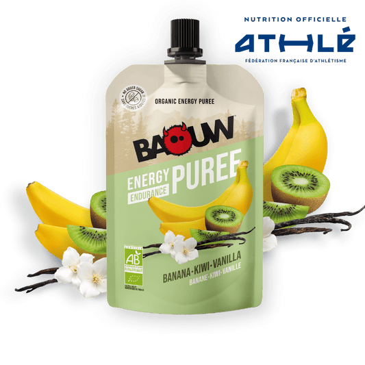 BAOUW Puré Energético de Frutas Receta Ecológica Plátano/Kiwi/Vainilla (90g)
