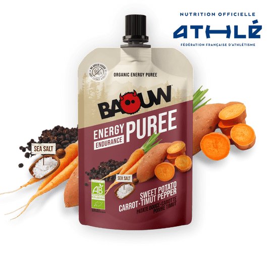 BAOUW Puré Energético Ecológico Receta Sabrosa Boniato/Aroga/Pimienta (90g)