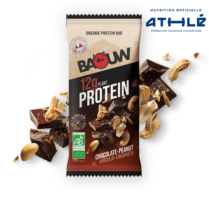 BAOUW ORGANIC EXTRA Barrita de proteínas de chocolate y malvavisco (50g)