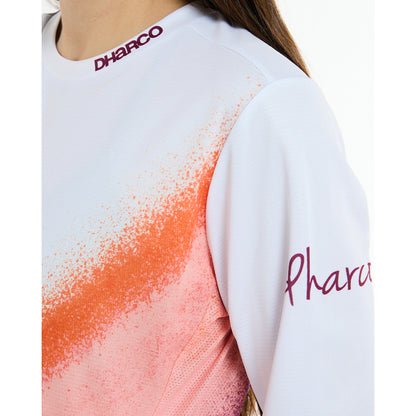 Maillot DHARCO GRAVITY FIREBIRD Mangas Largas Mujer Blanco/Naranja