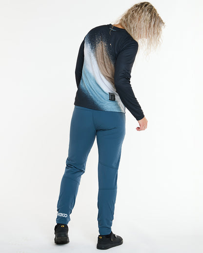 Maillot DHARCO GRAVITY GOLDEN STREAK Mangas Largas Mujer Negro/Azul