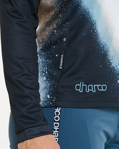 Maillot DHARCO GRAVITY GOLDEN STREAK Mangas Largas Mujer Negro/Azul